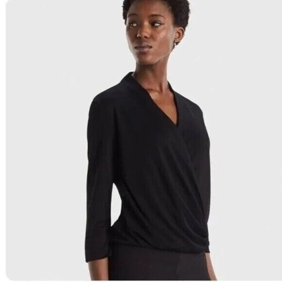 M.M. LAFLEUR Black Denevue Surplice Top Medium - Picture 1 of 9